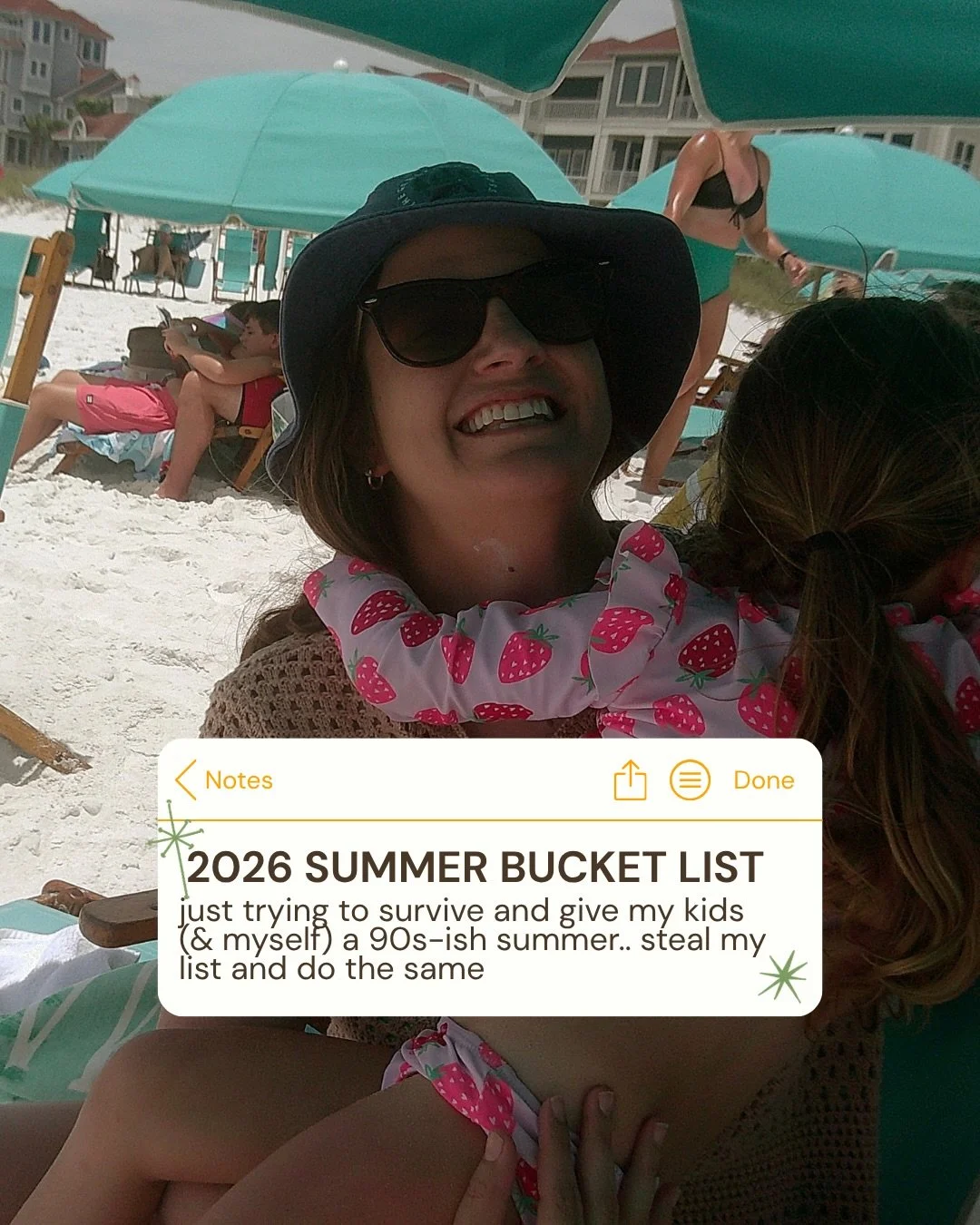 happy summer 😎⛱️☀️

I decided to make a summer bucket list &amp; think you should too&hellip;. Or just steal mine.

2026 Summer Bucket List
☕️ Perfect an iced latte
🧀 Make savory s&rsquo;mores
📚 Read 10 books
📓 Scrapbook our vacations
🍿 Outdoor 