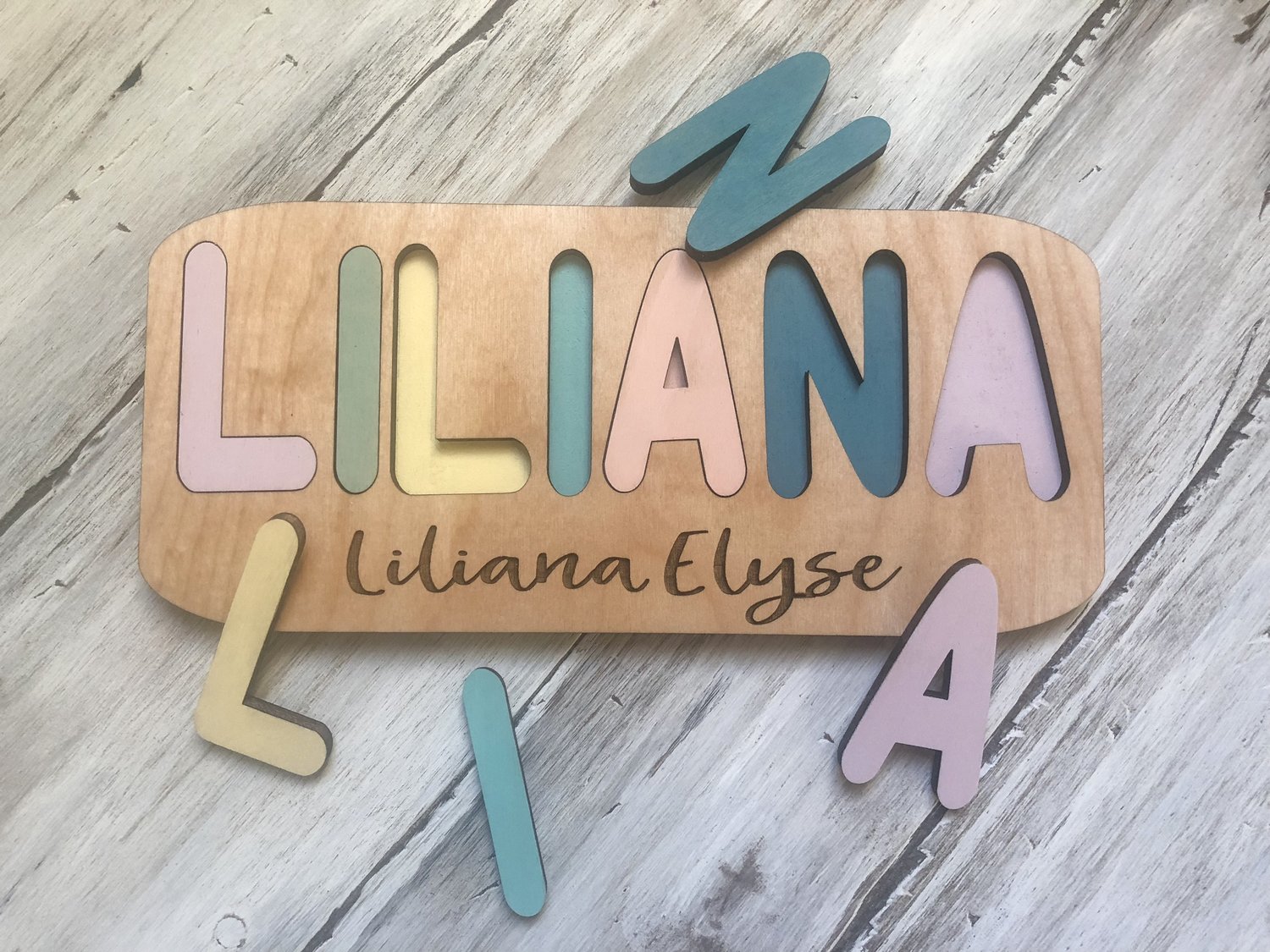 Gymnast poison Dissipation Custom Wooden Name Puzzles — Rustic Restoration