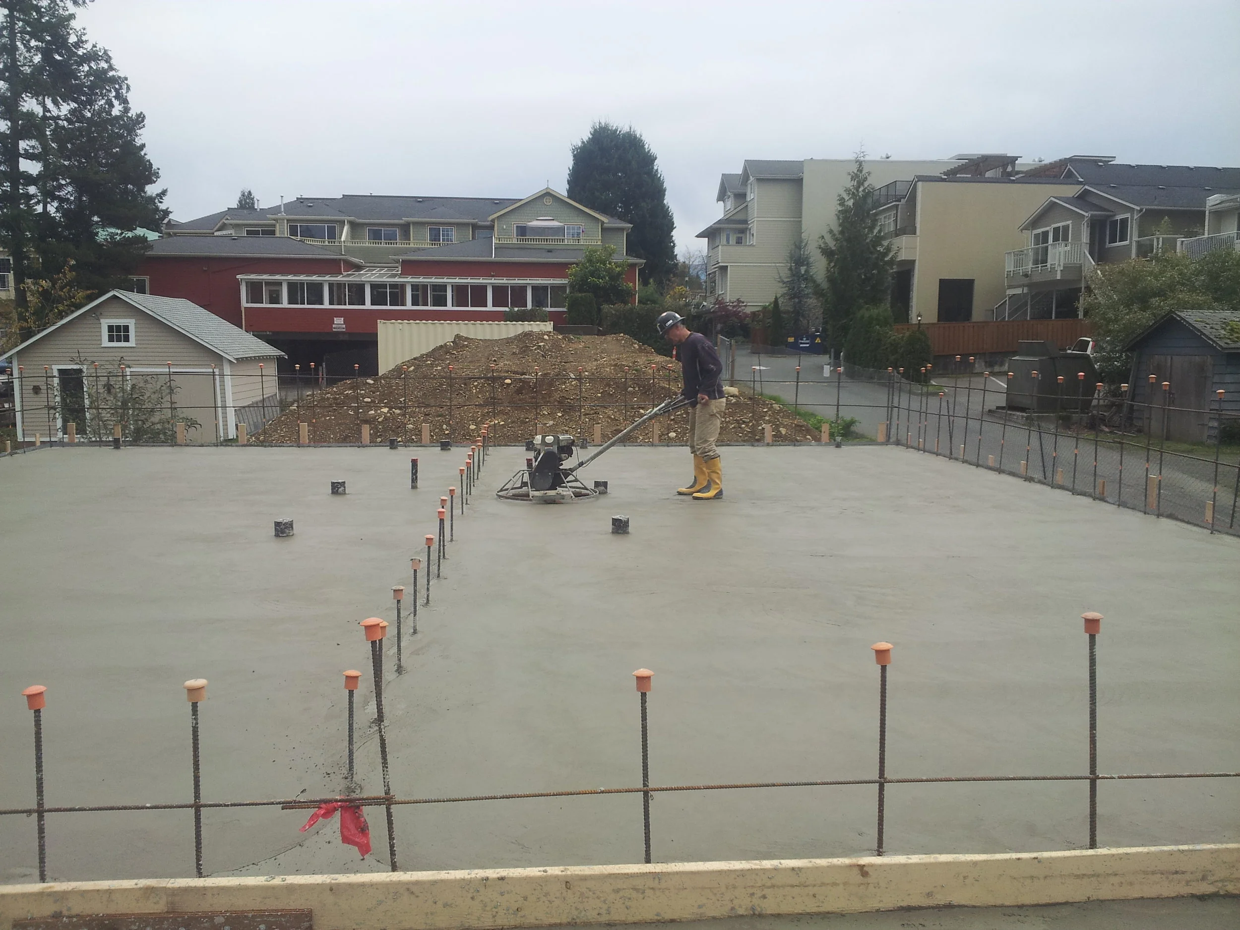 The Comslab floor system immediately after concrete placement