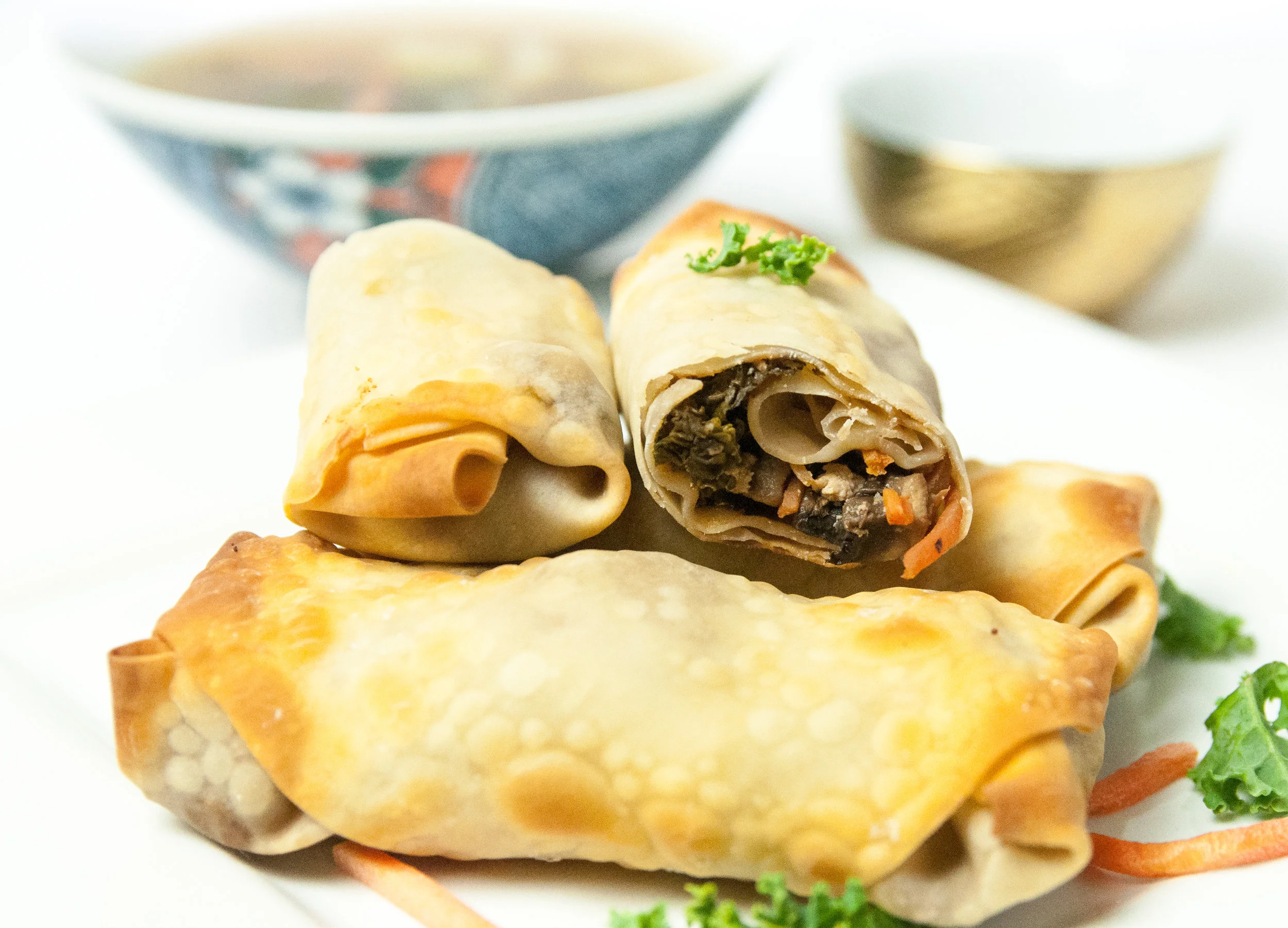 "Hot kale!": Easy baked kale and tofu egg rolls