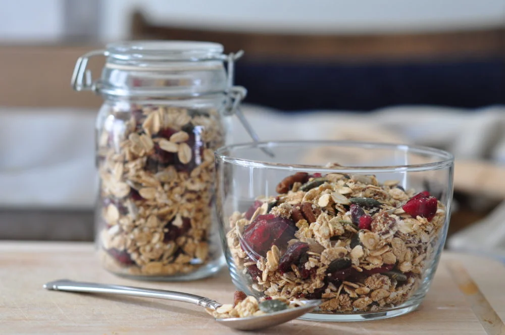 Maple cinnamon pecan quinoa granola