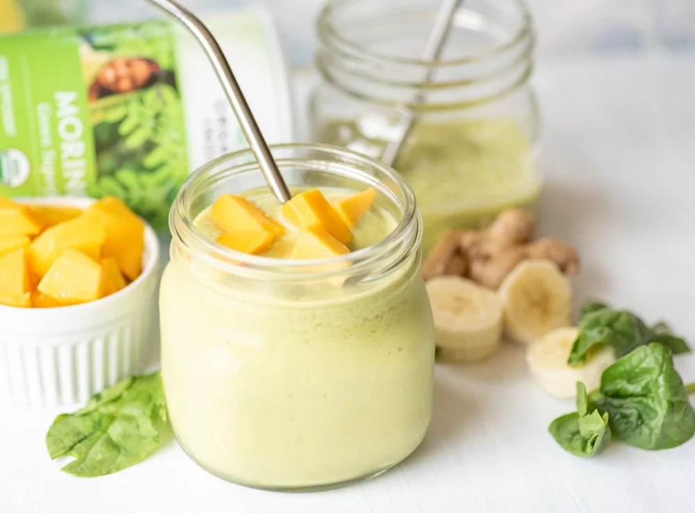 Green mango moringa smoothie