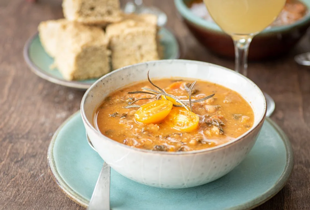 Instant Pot Black Eyed Pea and Greens Soup (Stovetop and Slow Cooker options)