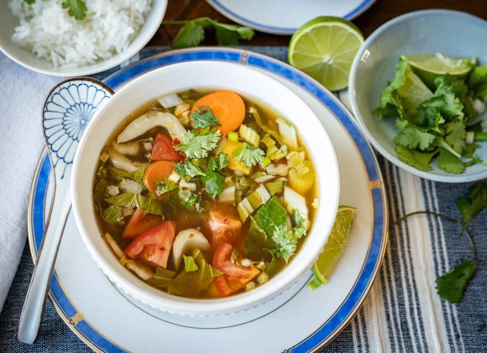 Tangy, Soothing Lemongrass Vegetable Soup