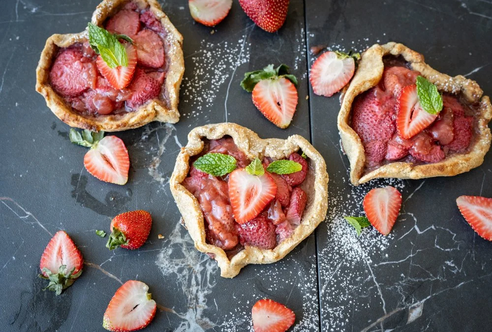 Mini Heart Shaped Strawberry Galettes 
