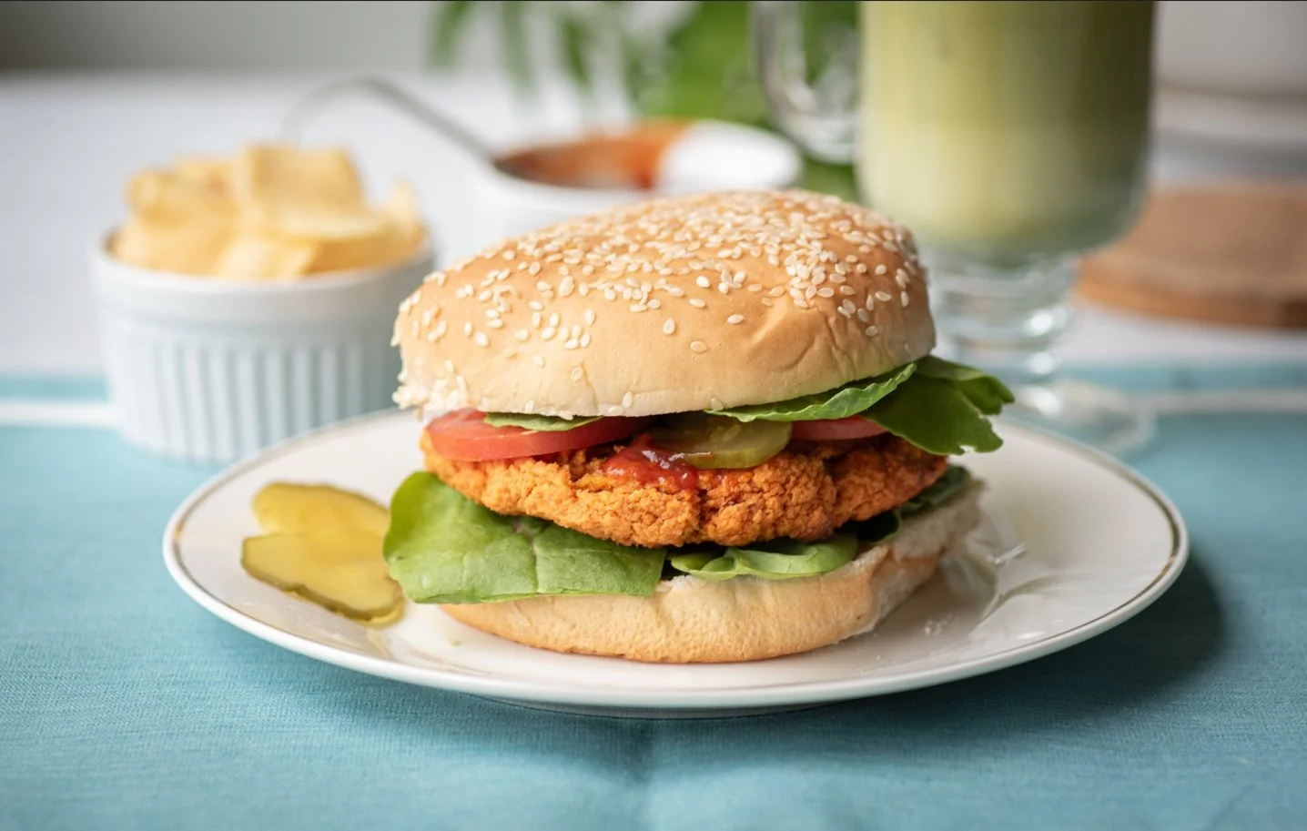 Lentil Sweet Potato Sriracha Burgers 