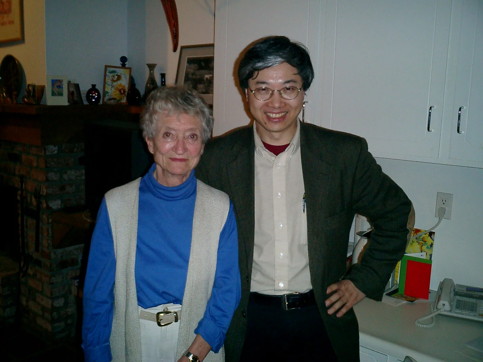 With Odile Crick in their home in 2003.