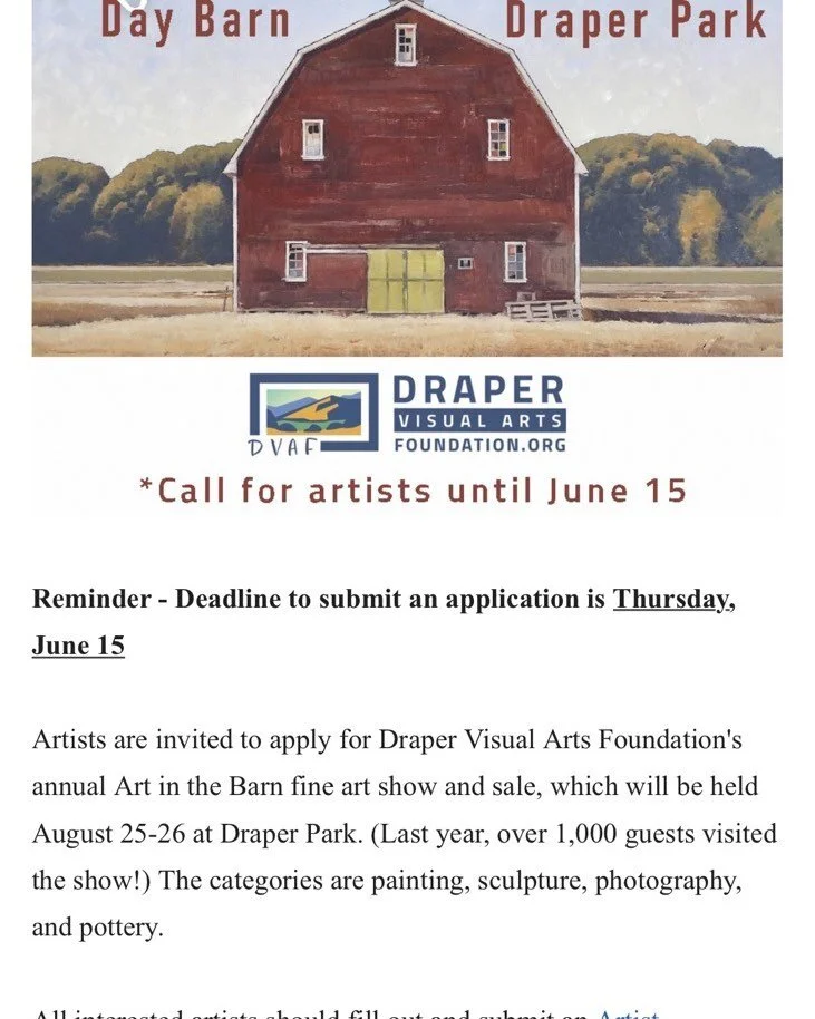 Art in the Barn click on the link in our profile to apply.