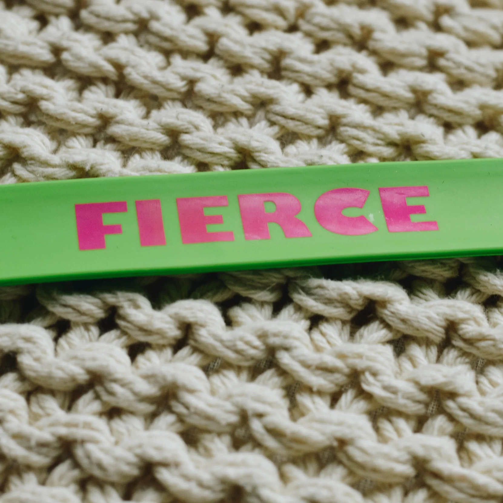 The slap bracelet Kate found on her wrist after waking up from surgery.