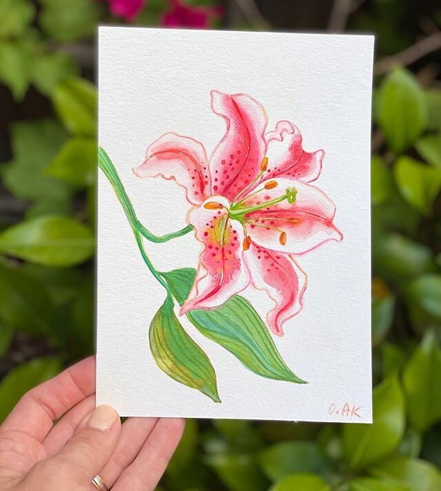 Hi everyone! Today&rsquo;s the last day of my original art sale. DAY 4. Lily 5 x7 &ldquo;, watercolor/gouache on watercolor paper. $40 including US shipping. First who comments &ldquo;Mine&rdquo;, gets to purchase. . .
. .
.
#flowersmakemehappy #plan