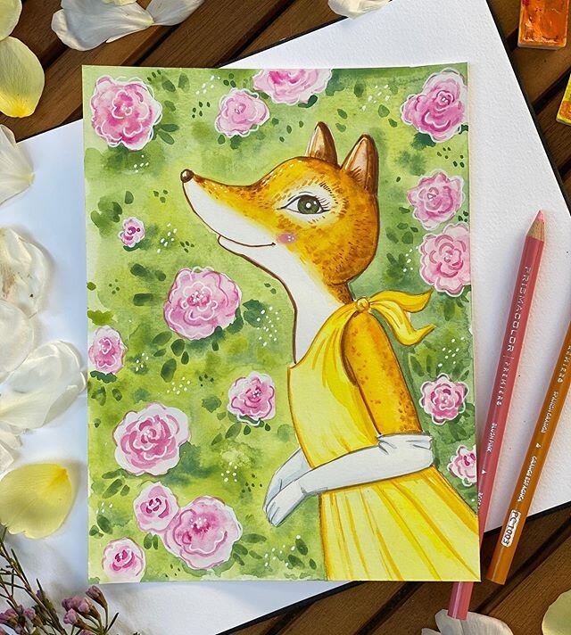 A foxy portrait of my lovely friend who&rsquo;s in love with 🦊🦊🦊
.
.
.
. .
. .
.
. .
.
.
#watercoloring #watercolor_guide  #watercolor_art #colorplay #friendsofillustration #art_we_inspire #artdaily #artnow #illustrationnow #illustration_best #ill