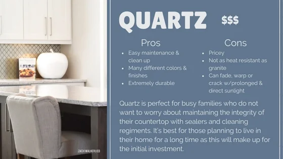 Quartz countertop pros and cons