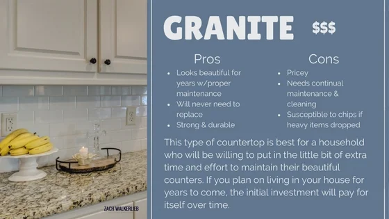 Granite countertop pros and cons