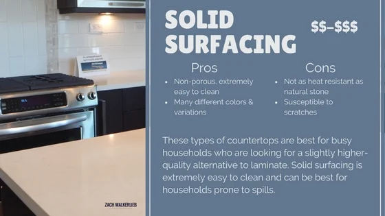 Solid surfacing countertop pros and cons