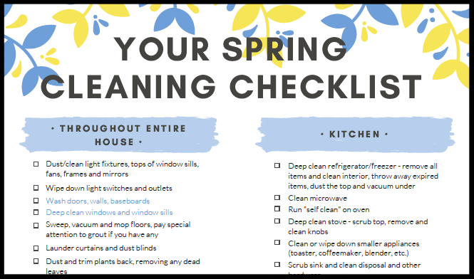 Spring cleaning checklist preview