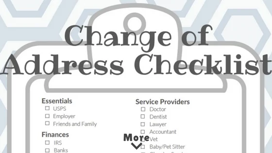 Change of Address Checklist Printable PDF Download