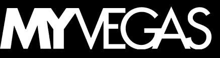 Logo with the text 'MY VEGAS' in white on a black background.