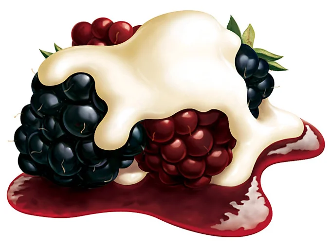 hyper real berries and cream