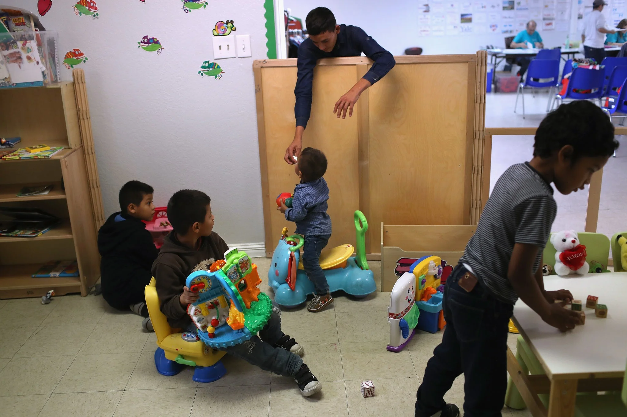 Central American children at an immigrant respite center in McAllen, Tex., after their families were released by United States immigration officials in February. Source: NYT. Credit: John Moore/Getty Images