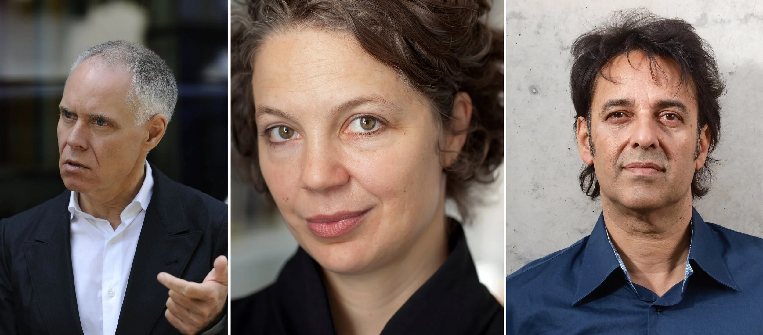 V.l.n.r.: Moritz Leuenberger (zVg); Nadj Abonji (Gaëtan Bally); Martin R. Dean (Claude Giger).