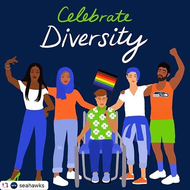 You already know the vibez. Ohana all day. No room to hate. #12sinHawaii 
_

#Repost @seahawks
.
#Pride ❤️🧡💛💚💙💜
.
.
.
Art by @shirien.creates