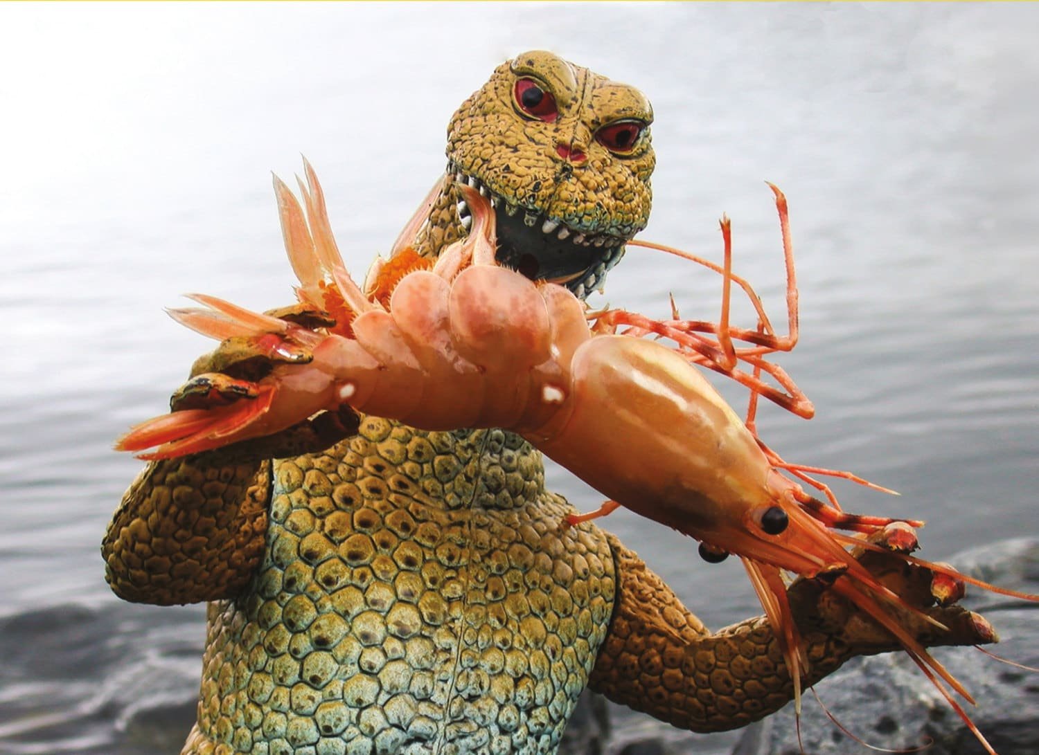 Shrimpzilla Greeting Card by Shrimp Whisperer AK