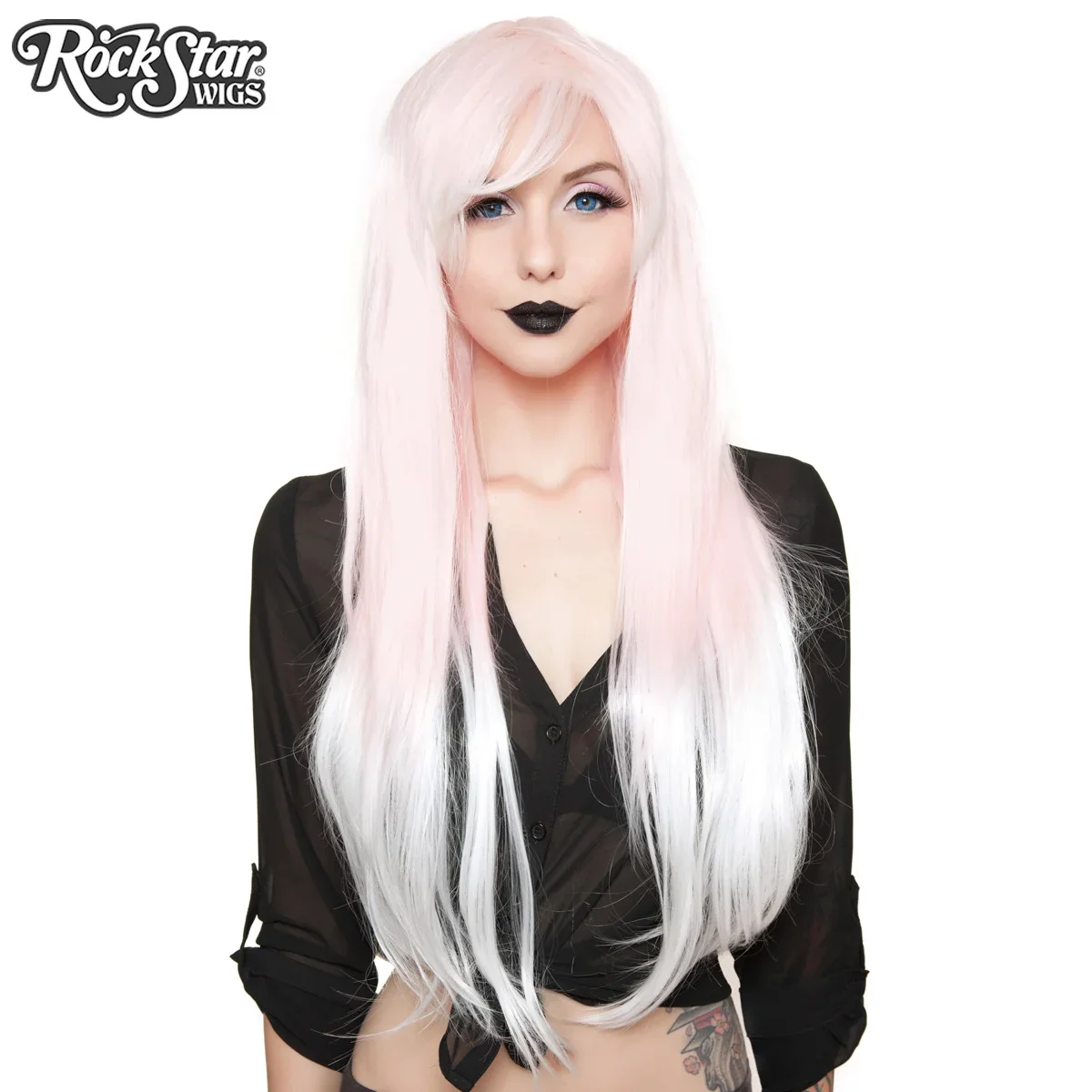 💖 Pink to White Fade Wig by RockStar Wigs - Ombre Alexa Collection