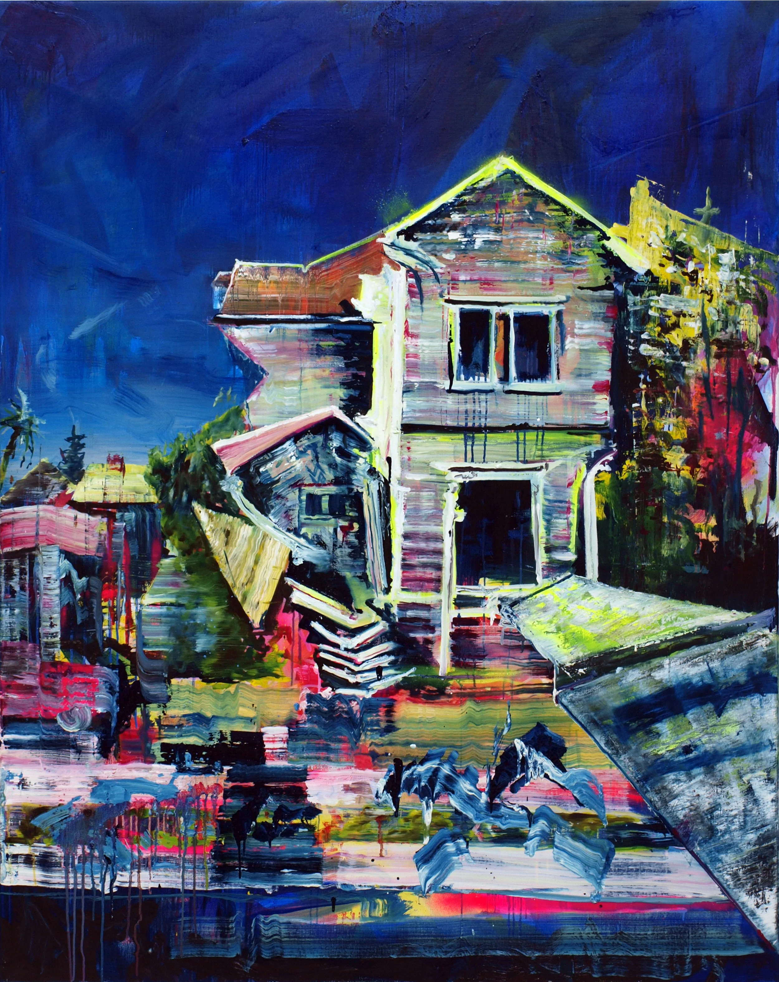 "American Dream I" oil and spray can on linen 170x135 cm 2017