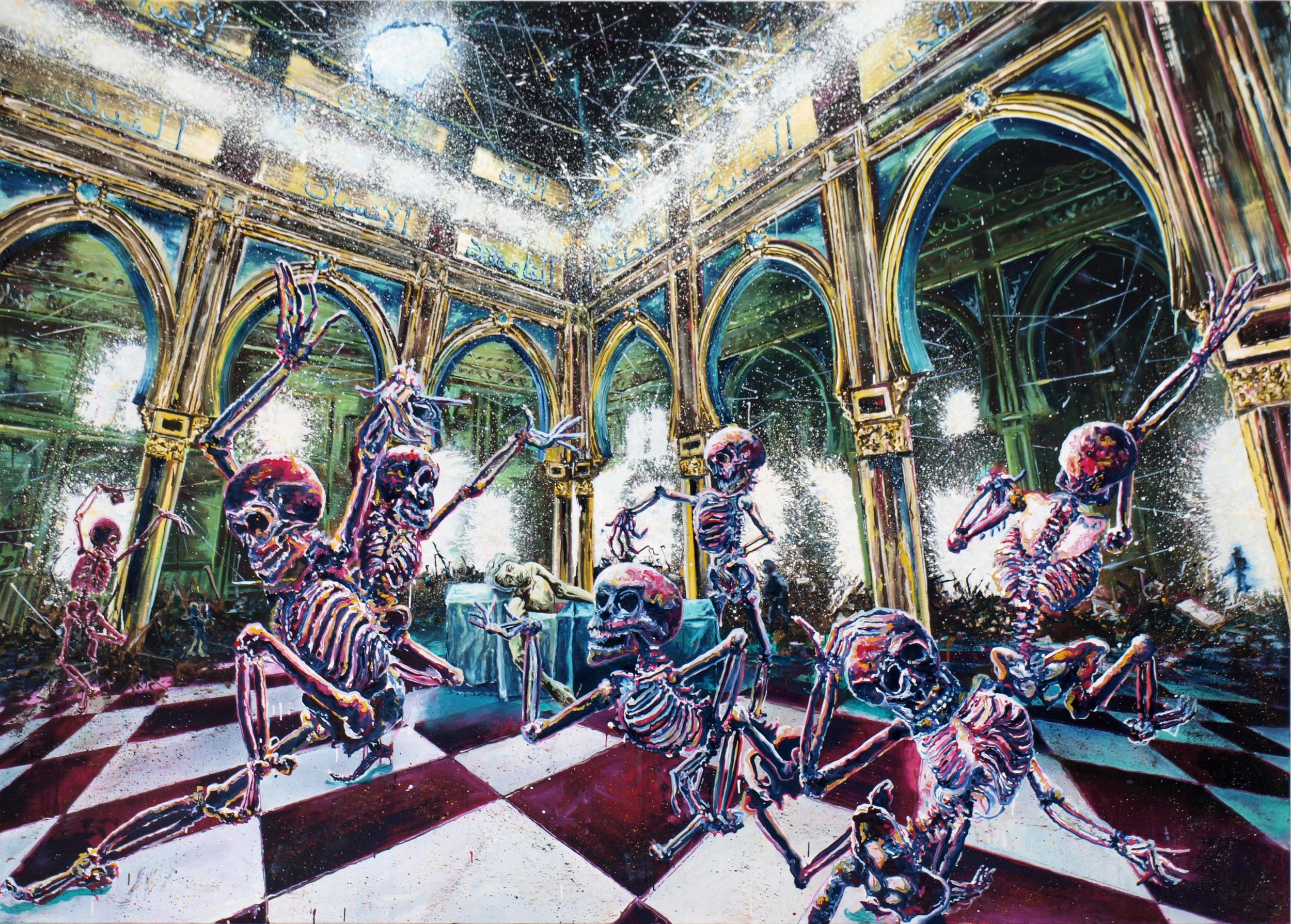 "Slumberland Manifesto IV: The celebration of Marat" oil on linen 200x280 cm 2013
