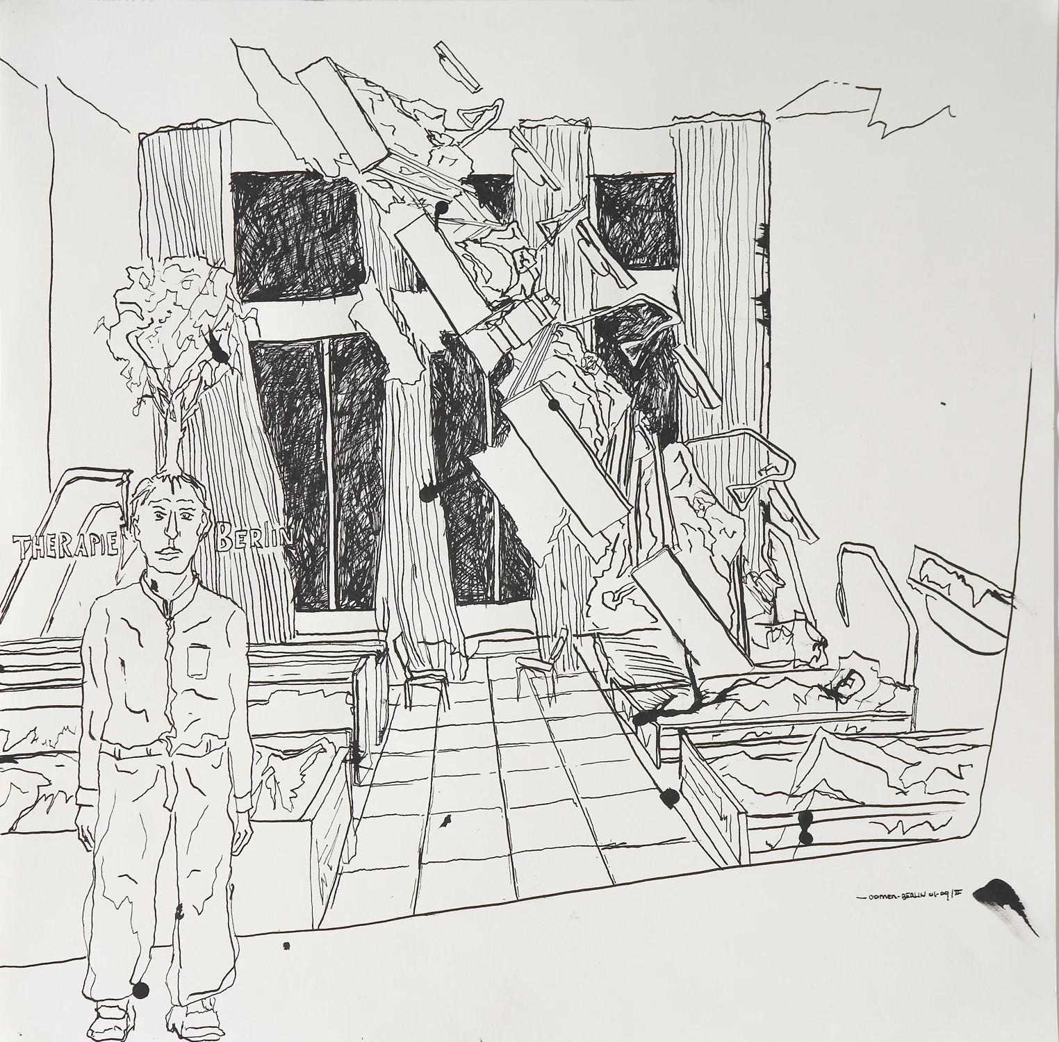 "# II" Indian ink on paper 42x42 cm 2009