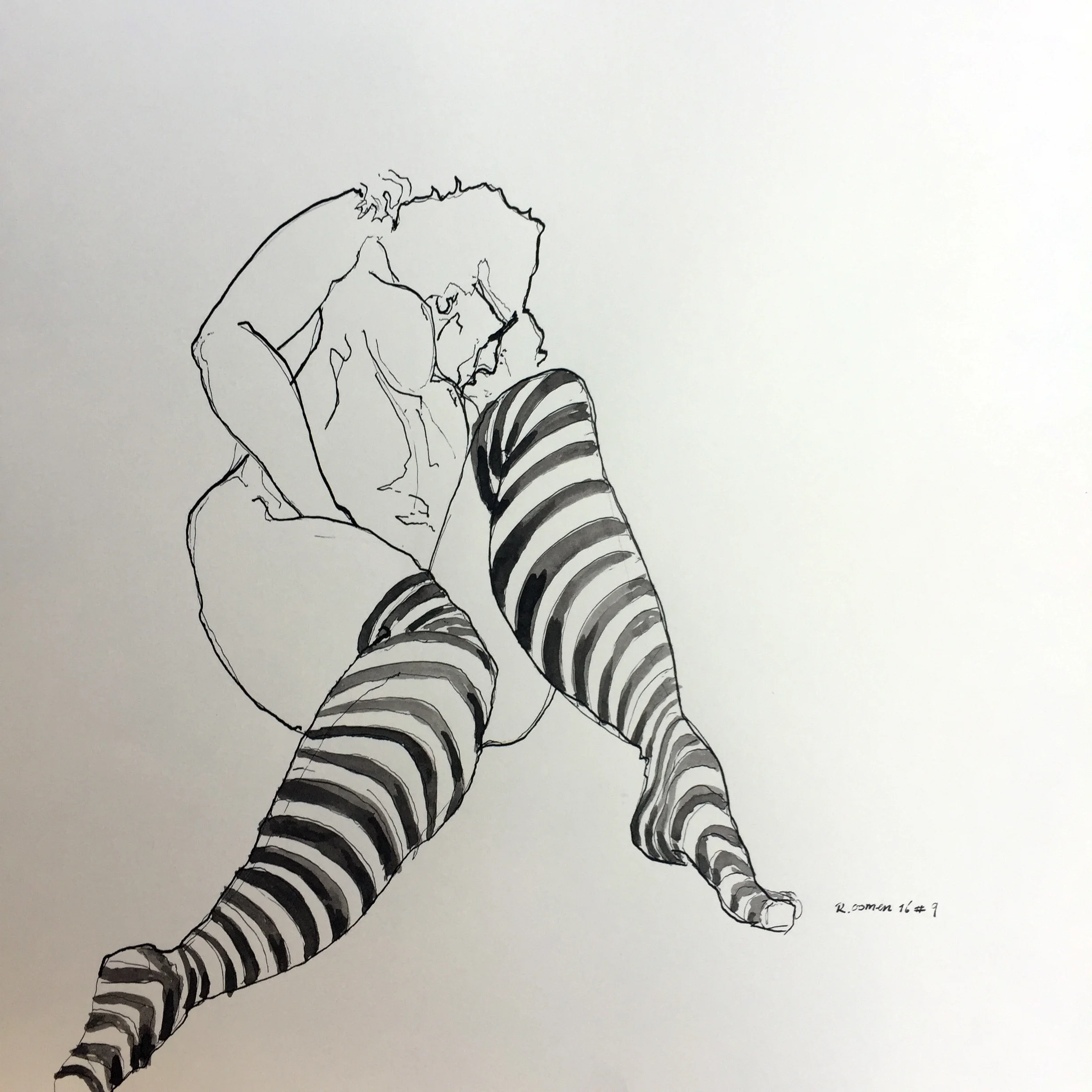 Arousing model Indian ink on paper 40x40 cm 2016