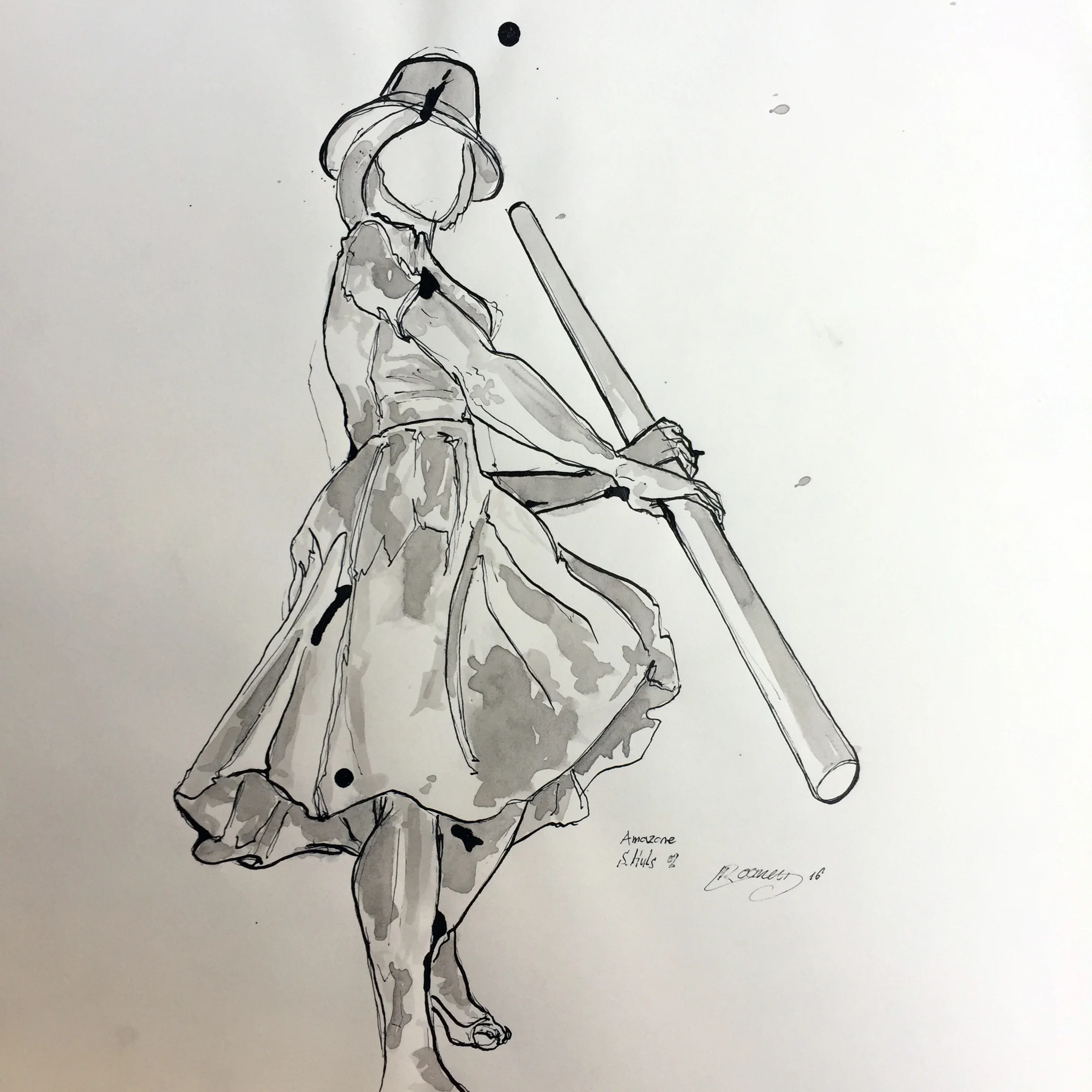 Sketch for Amazon Indian ink on paper 40x40 cm 2016