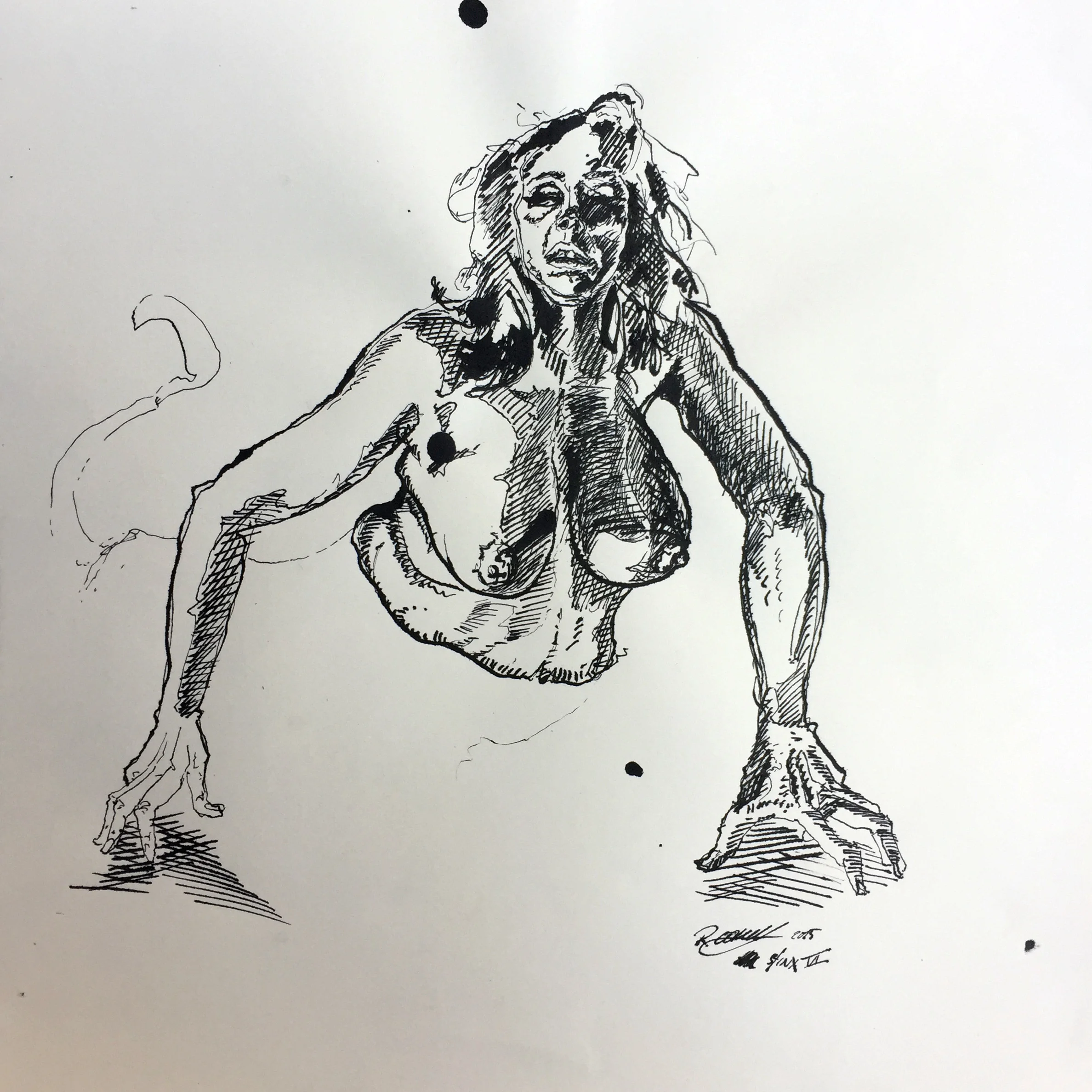 Sketch for Baruti Sfinx Indian ink on paper 40x40 cm 2015