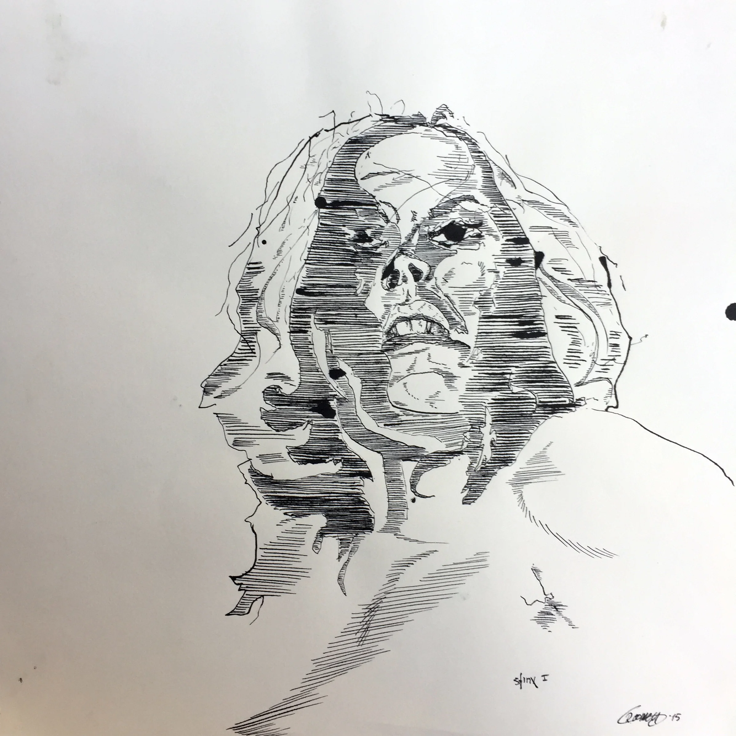Sketch for Baruti Sfinx Indian ink on paper 40x40 cm 2015