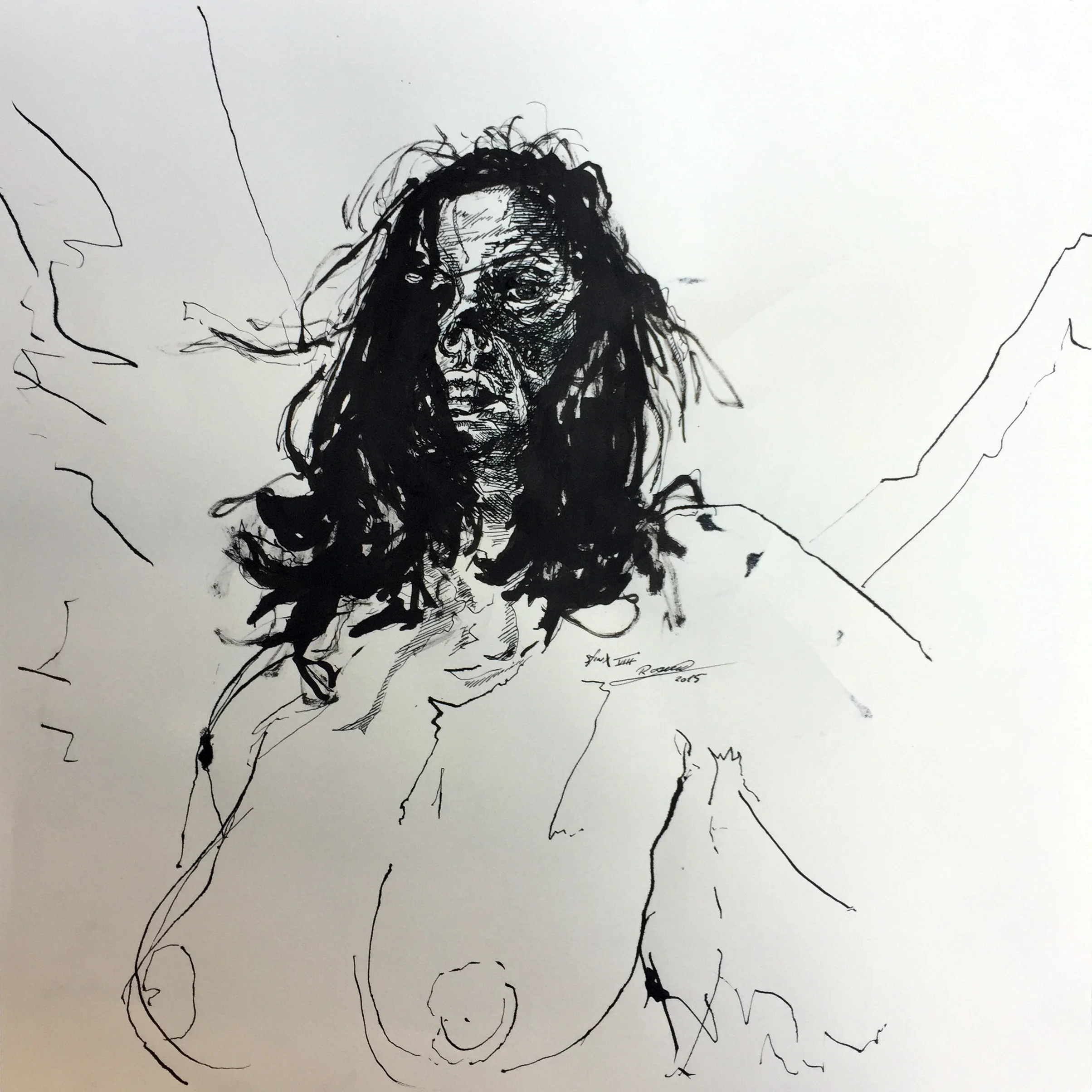 Sketch for Baruti Sfinx Indian ink on paper 40x40 cm 2015