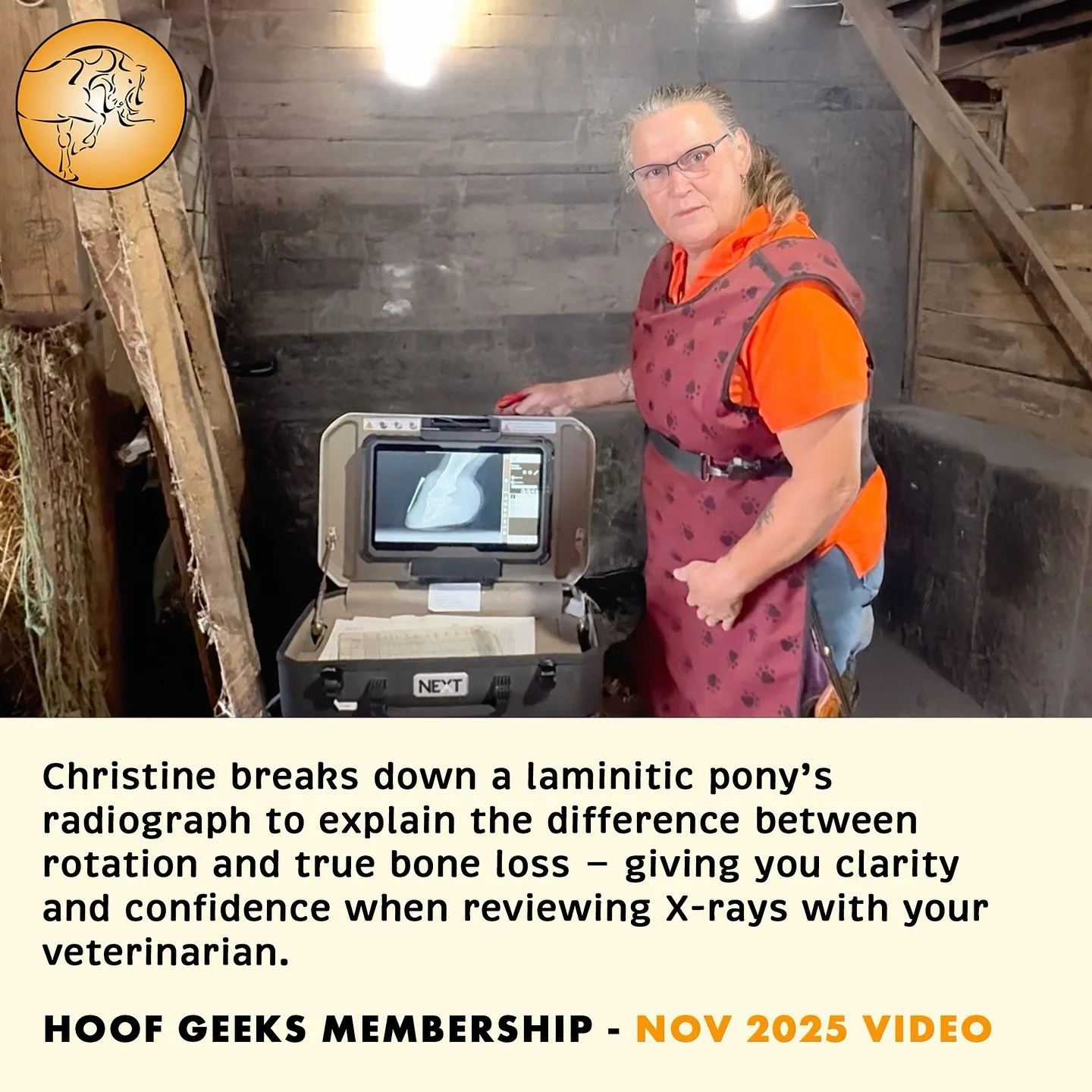 &ldquo;Sinking&rdquo; isn&rsquo;t always what you think. 🐴
In this month&rsquo;s Hoof Geeks video, Christine breaks down a laminitic pony&rsquo;s radiograph &mdash; revealing how what looks like a coffin bone dropping is really bone erosion.
Join th