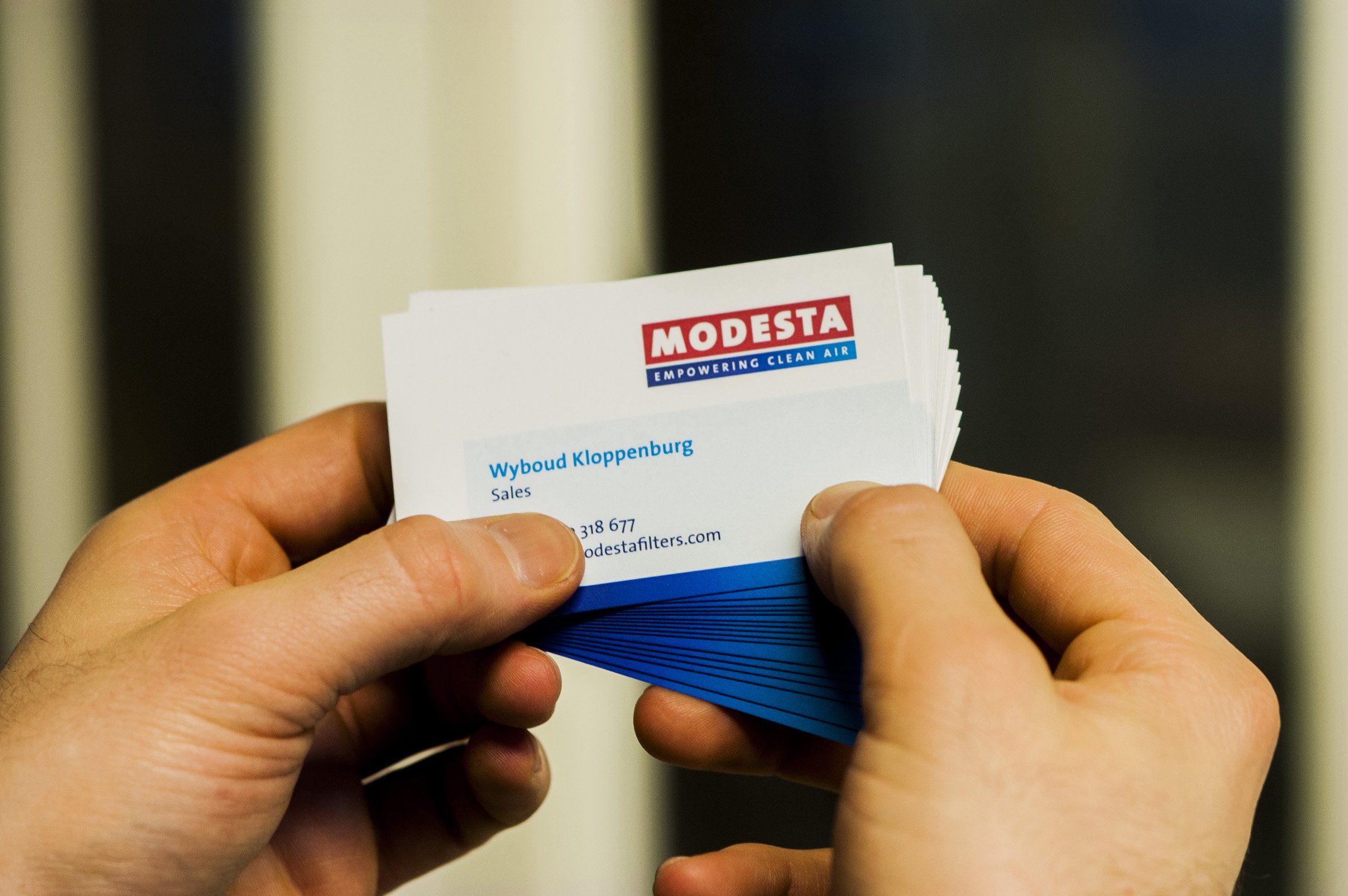 Visitekaartje voor Modesta