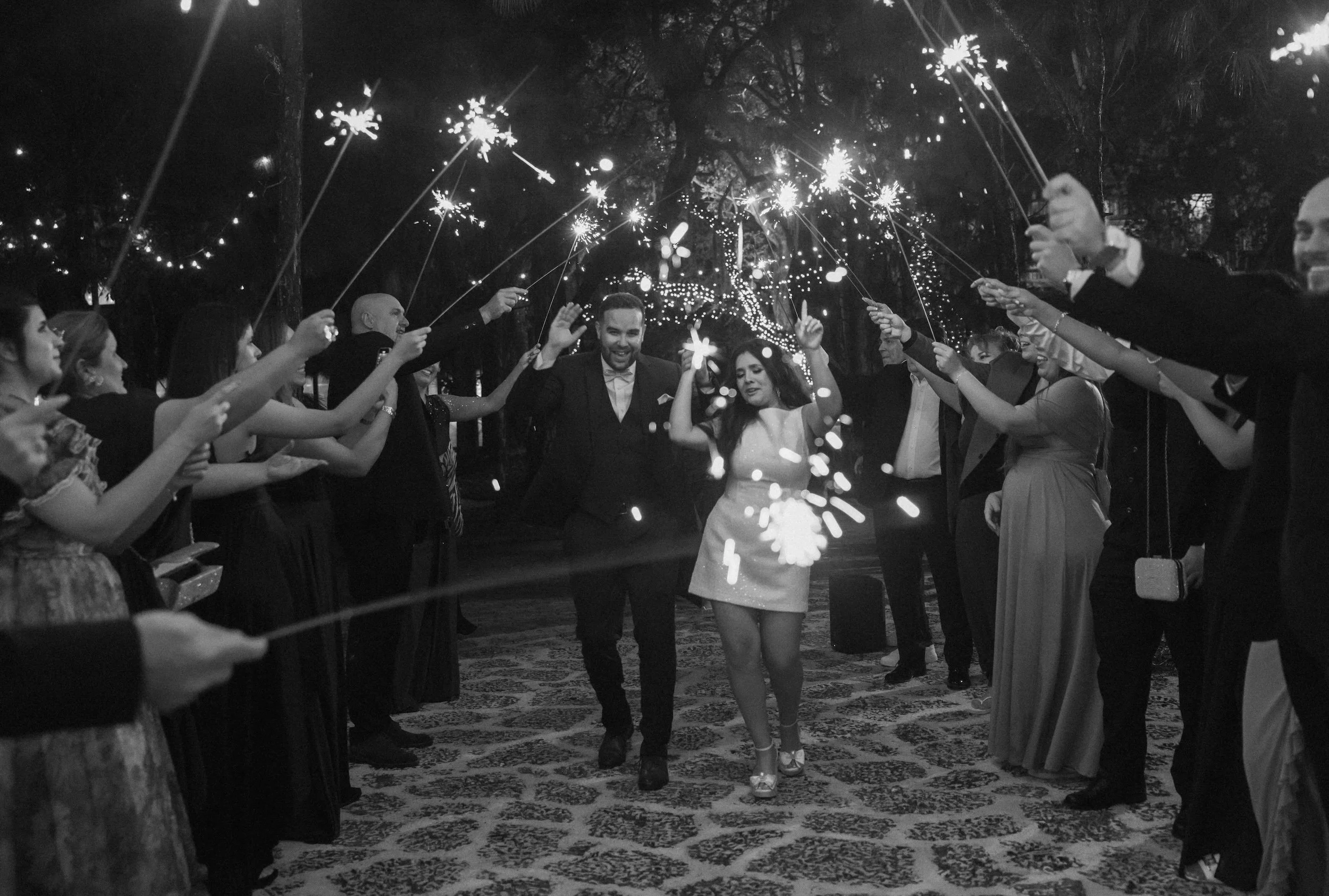 Sparkler Wedding Exit The Barn 305