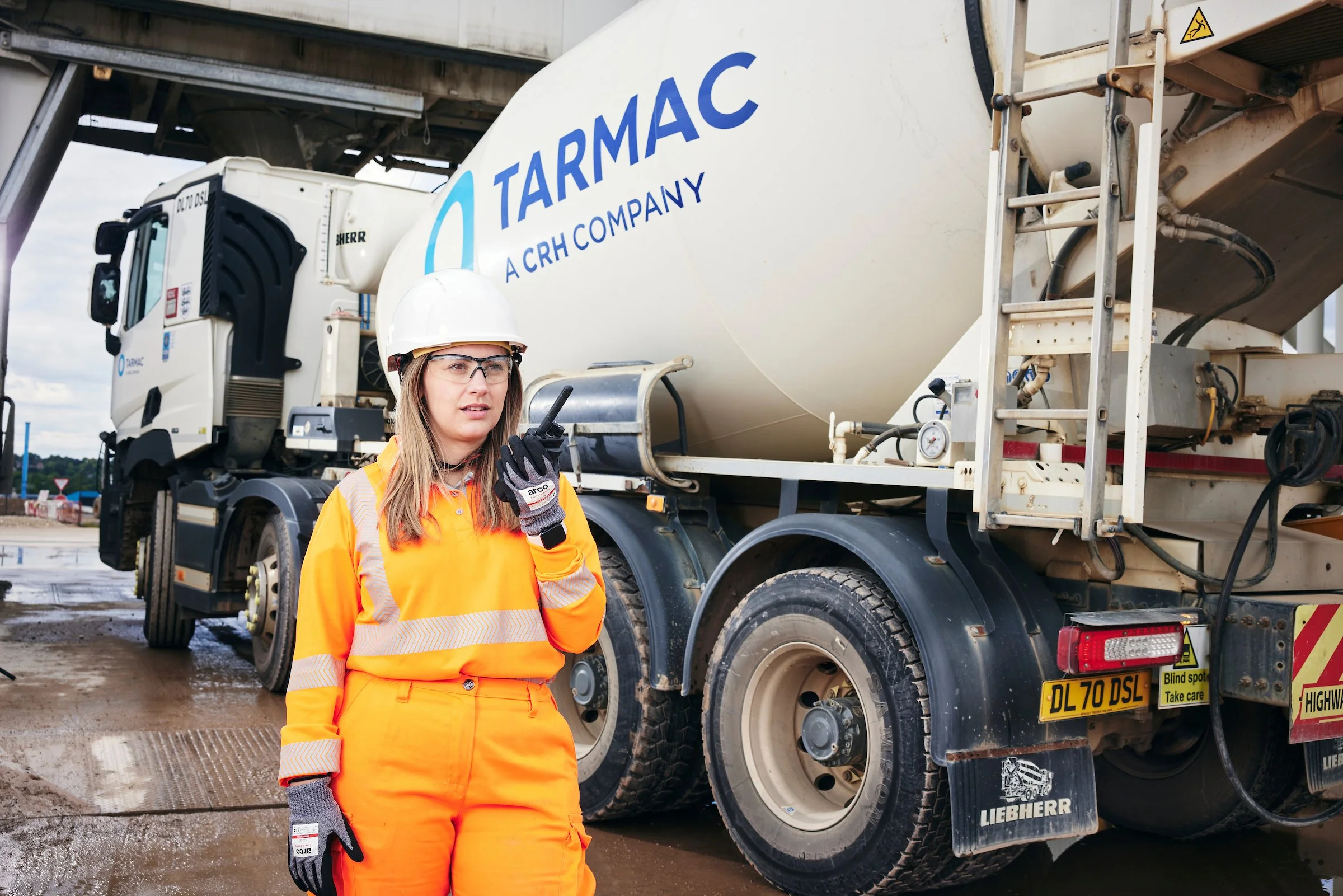 CRH Tarmac at HS2 vehicle management. Construction photography