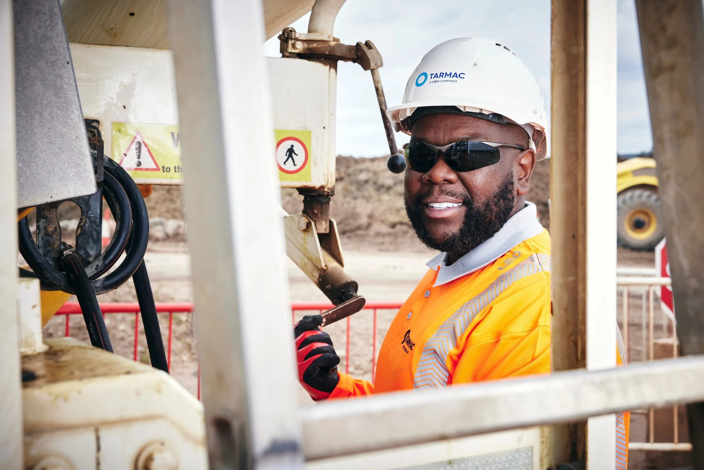 CRH Tarmac at HS2 Concrete truck driver. Construction photography