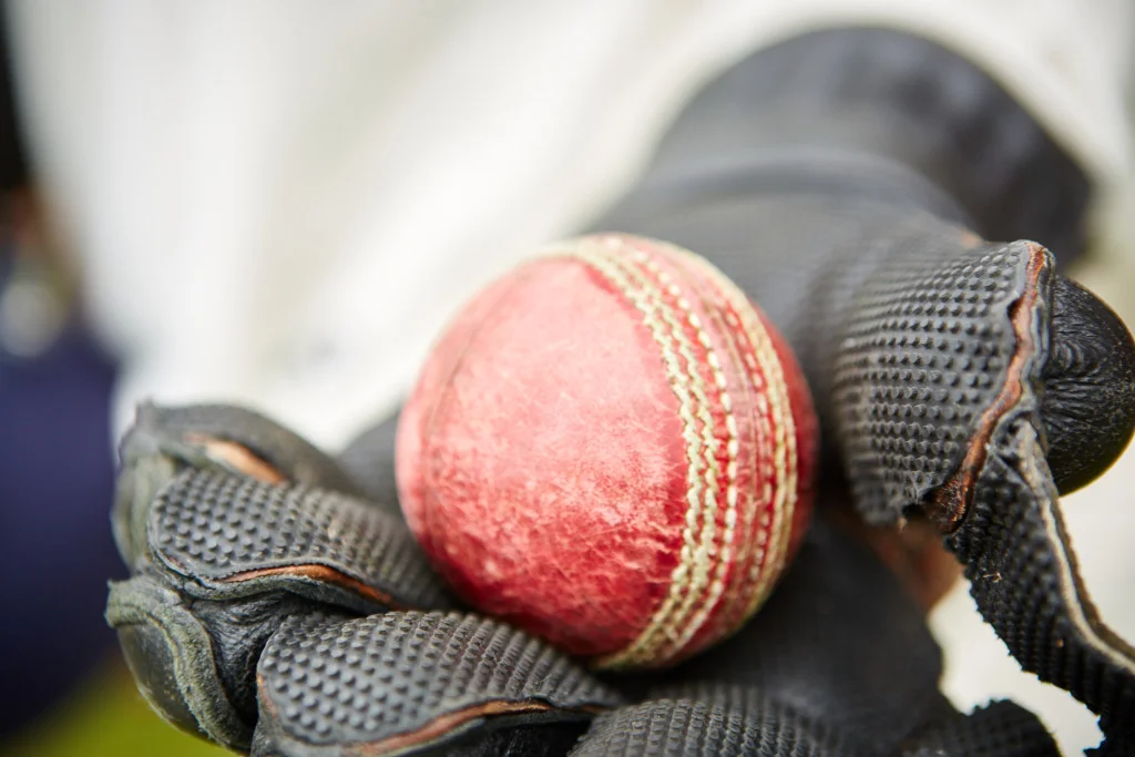 Wicket keeper holding the ball