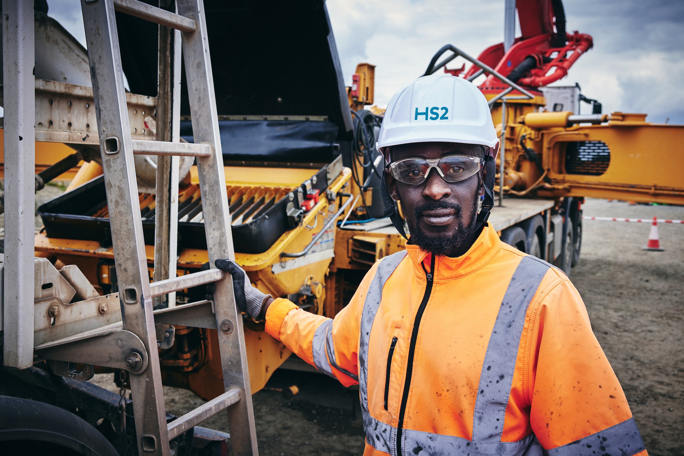 CRH Tarmac at HS2 Concrete truck driver. Construction photography