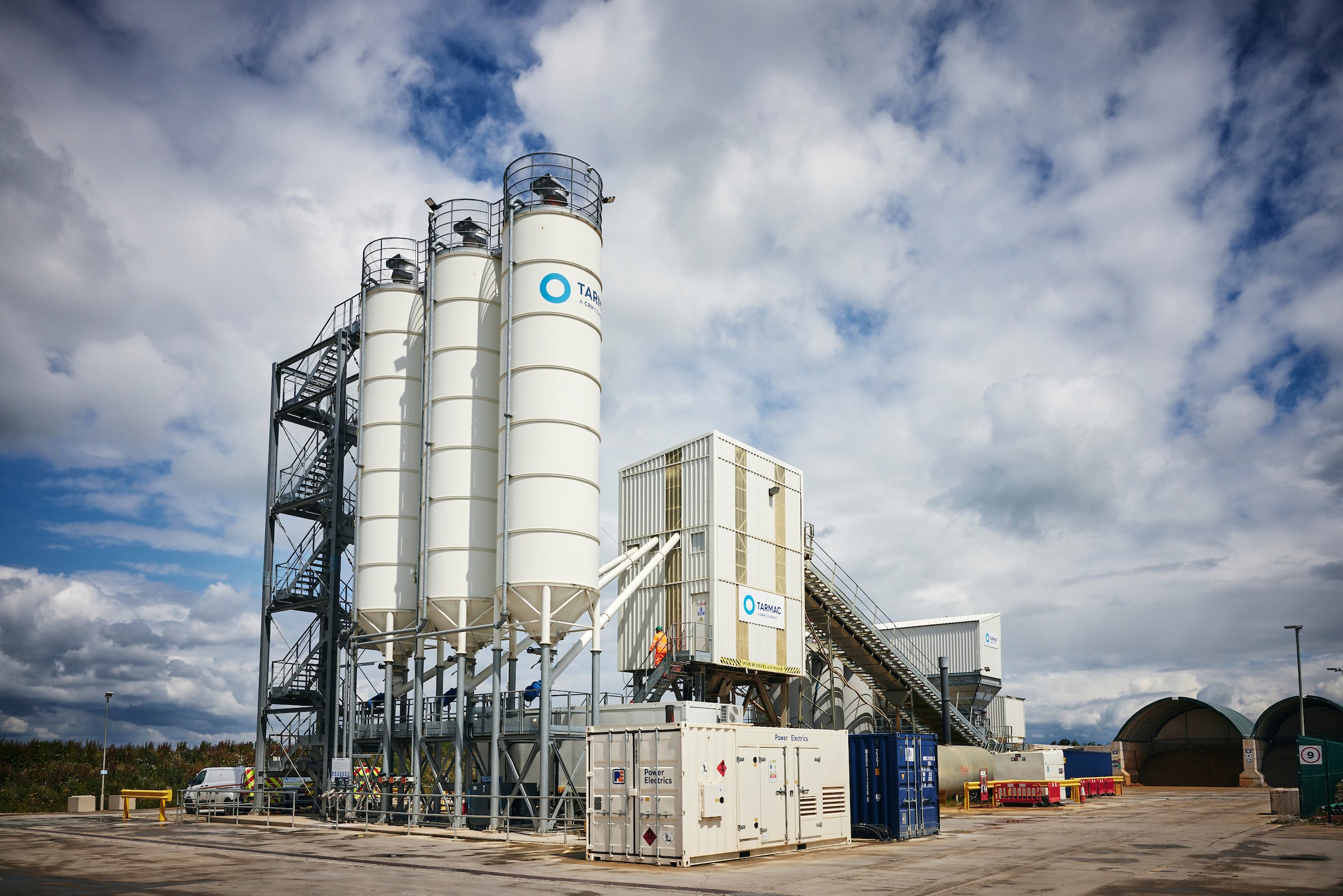 CRH Tarmac at HS2 Concrete plant. Construction photography