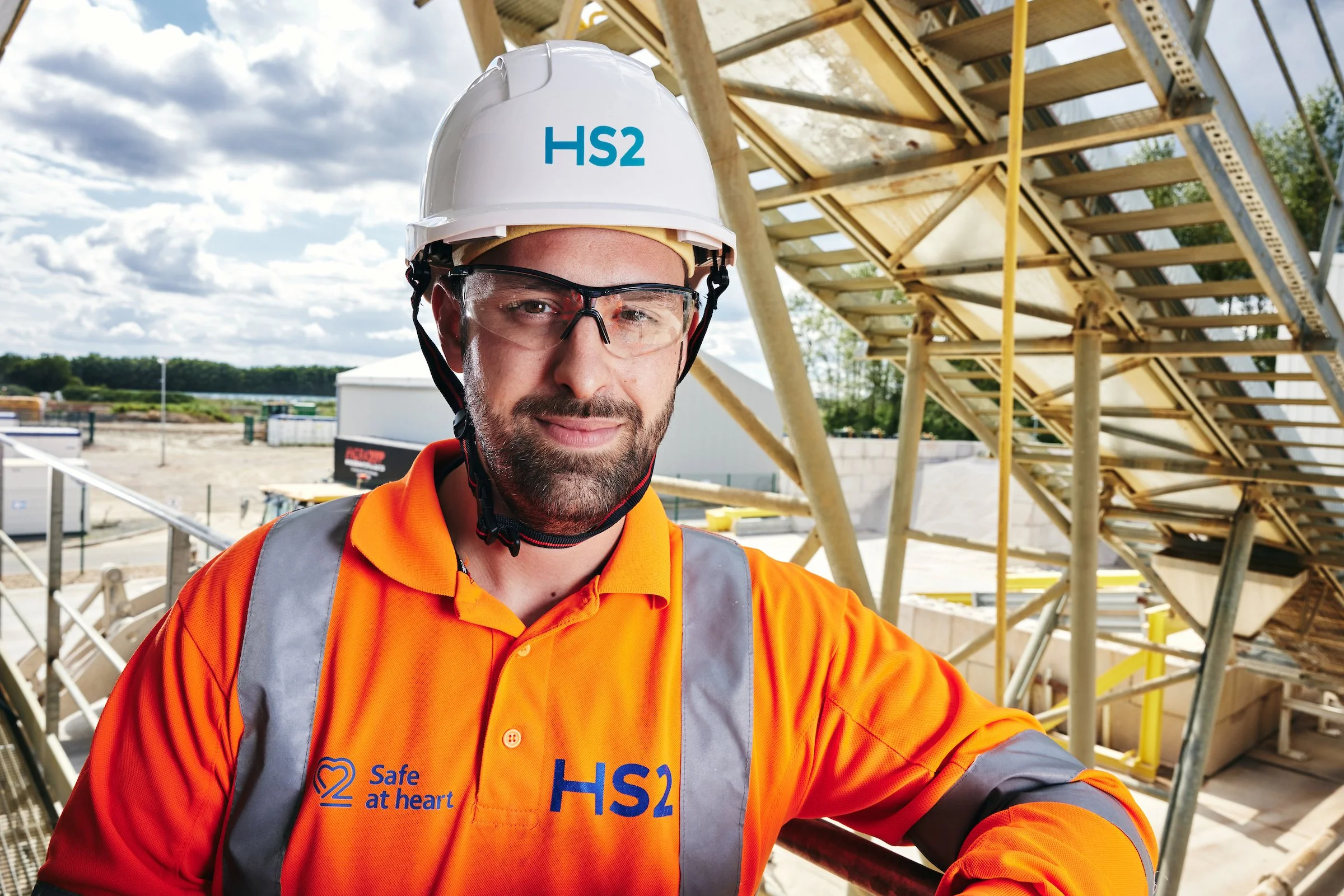 CRH Tarmac at HS2 Operative. Construction photography