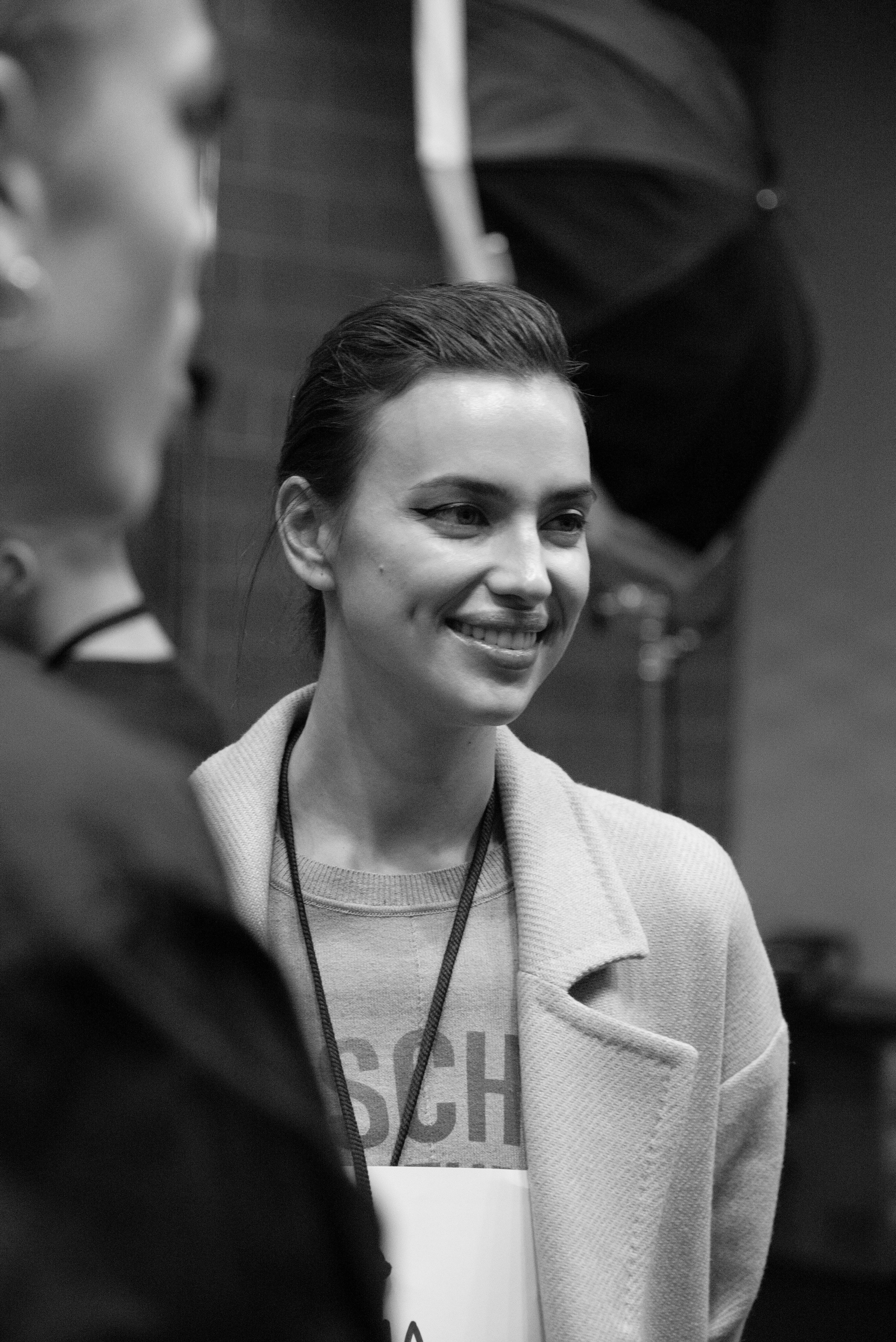 Irina Shayk Backstage at Moschino 2019