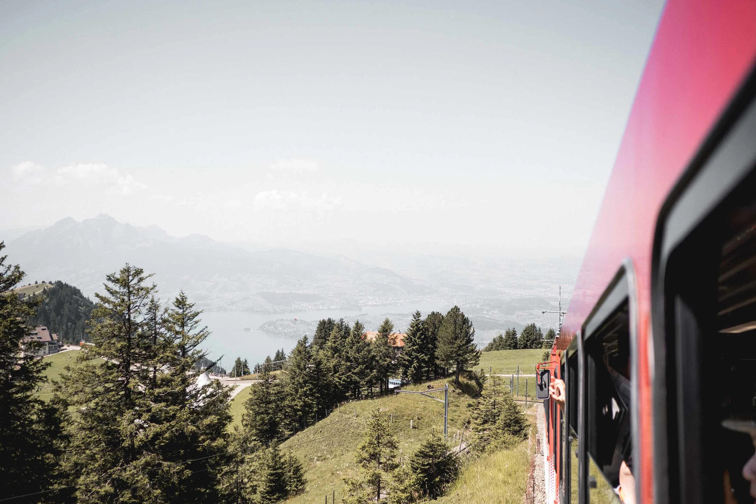 On the Rigi Kulm train!
