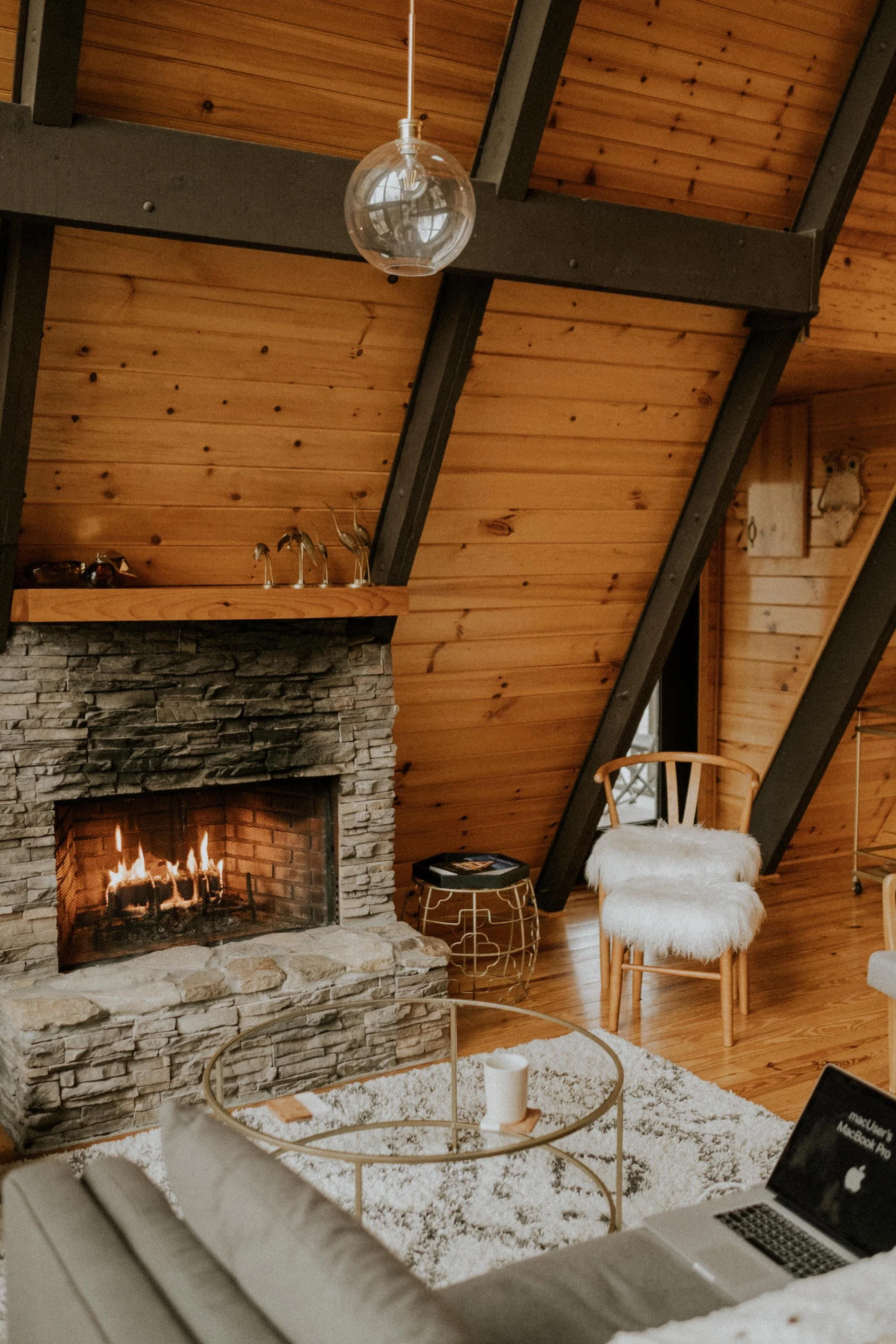 We loved spending time in this living room, with the sound of a little crackling fire on most afternoons.
