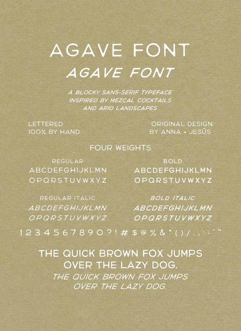 Original Font: Agave  Chez Nez