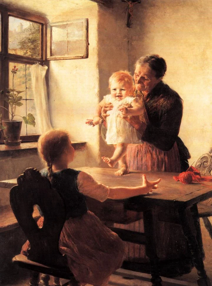 The First Steps, by Georgios Jakobides, 1892. Public Domain
