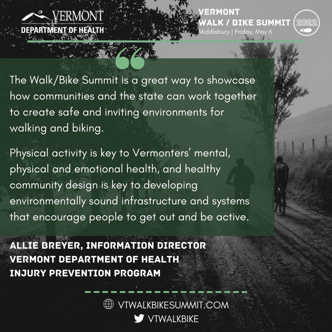 Register for the Vermont Walk / Bike Summit at VTwalkbikesummit.com today! 

#sustainableliving #wellness #bikemore #walkmore #parkyourcarbon #walkbike